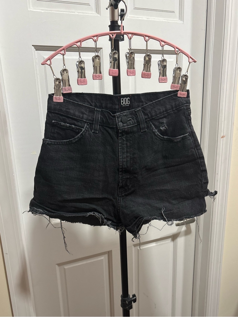 BDG Black Girlfriend High Rise Denim Shorts